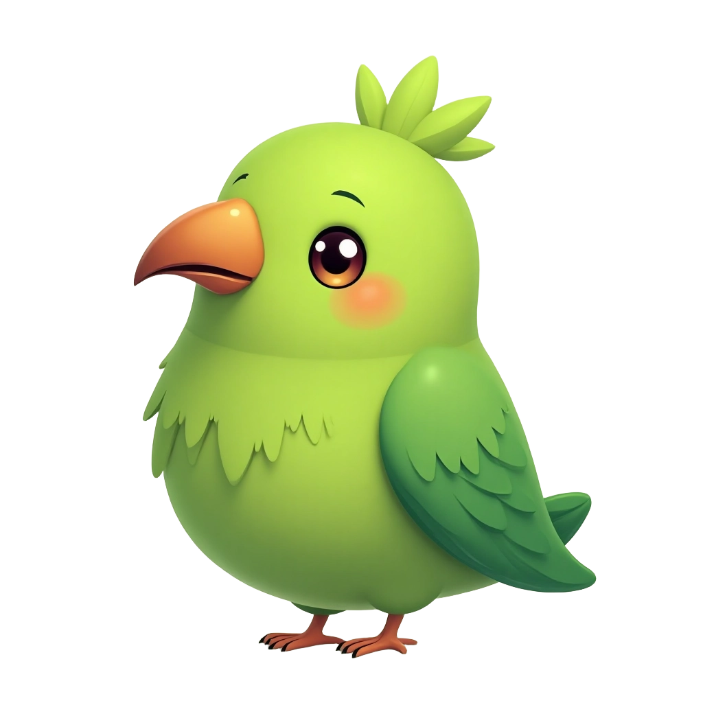 Chirpy Green Bird